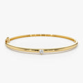 14K Solid Gold 0.30 CTW Round Diamond Solitaire Prong Set Bangle