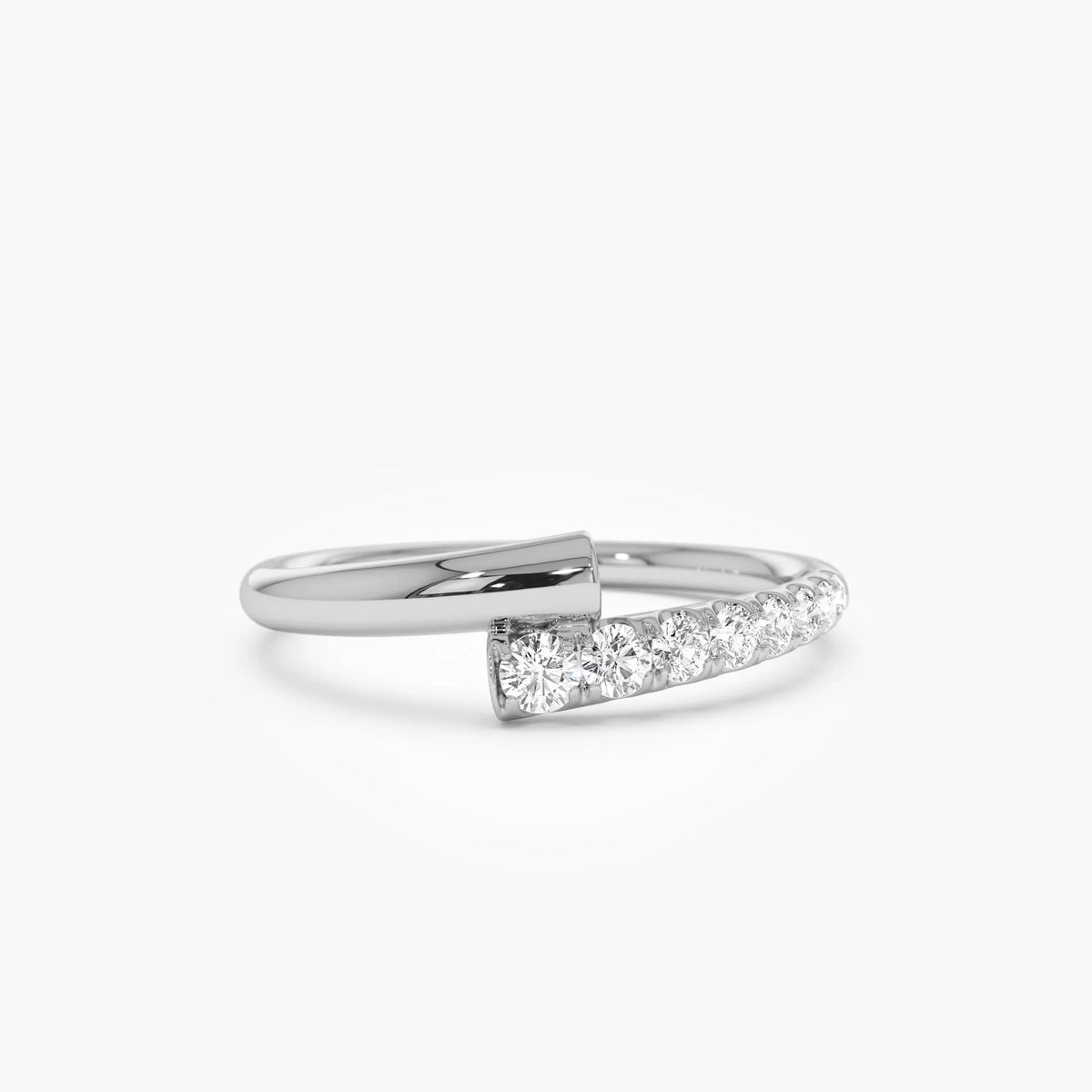 14k Gold 0.23ctw Round Diamond Pave Bypass Ring