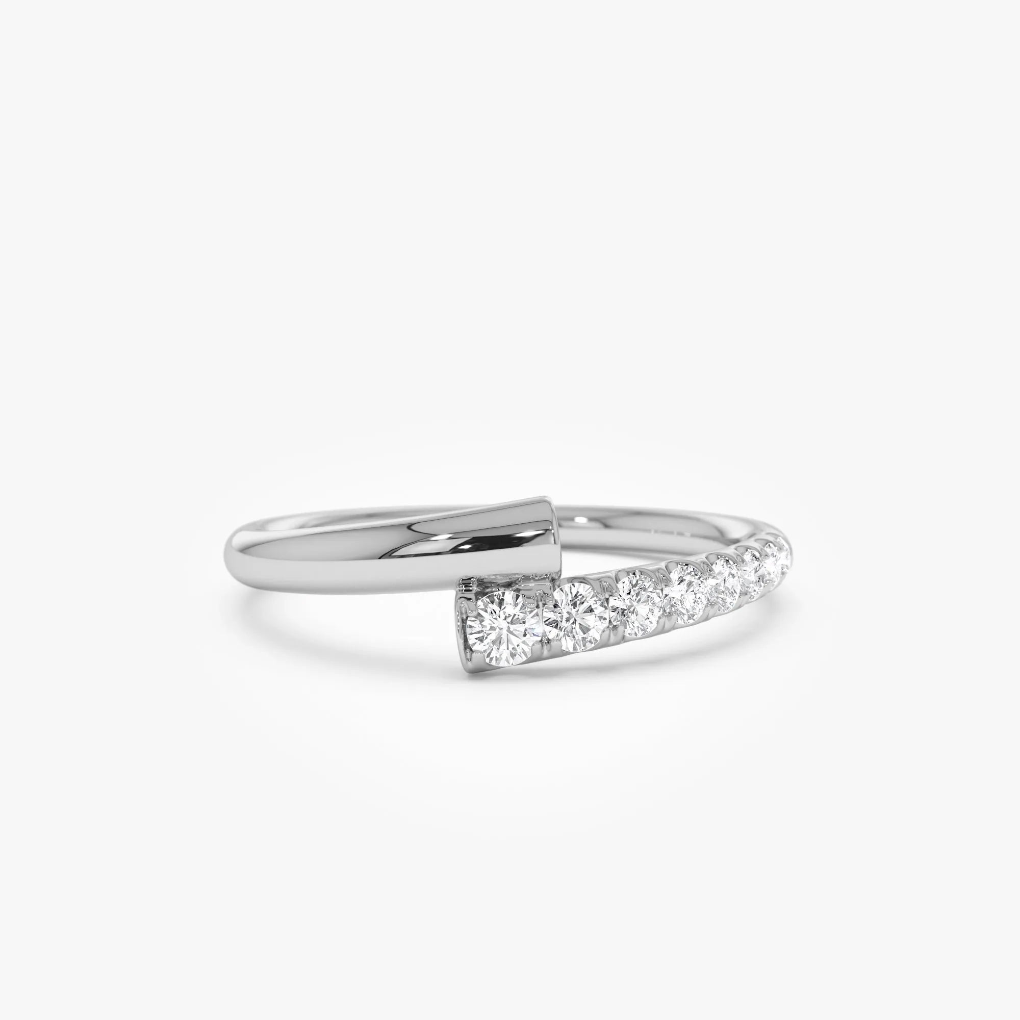 14k Gold 0.23ctw Round Diamond Pave Bypass Ring