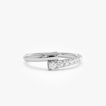 14k Gold 0.23ctw Round Diamond Pave Bypass Ring