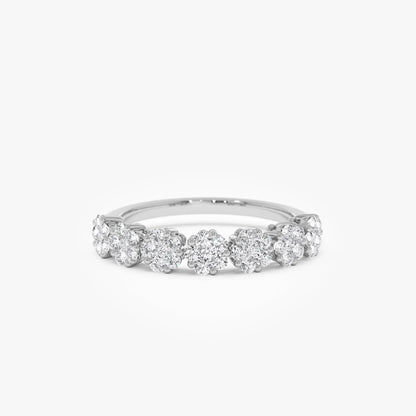 14K Solid Gold Round Diamond 0.50 Carat Illusion Setting Wedding Ring