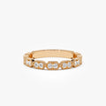 14k Gold Stacking Filigree Ring with 0.18 CTW Round Diamonds