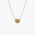 14k Solid Gold Citrine Oval Necklace 0.70 Carat Bezel Setting