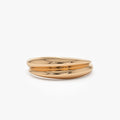 14k Solid Gold Dome Dual Band Stackable Statement Ring