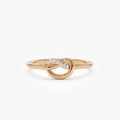 14k Gold Love Knot Diamond Ring 0.04 ctw