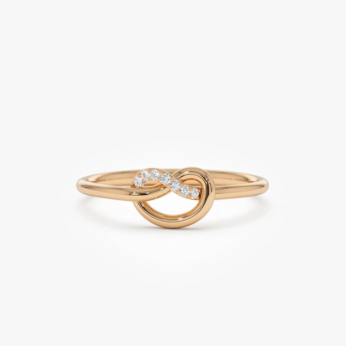 14k Gold Love Knot Diamond Ring 0.04 ctw