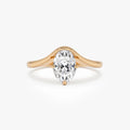 14k Gold Lab Grown Diamond 1.00 Carat Oval Cut IGI Certified Designer Setting Nerissa Ring