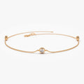 14K Solid Gold 0.30 CTW Round Diamond Three Stone Bezel Set Bracelet