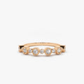 14K Gold Round Cut Diamond 0.25 Ctw Band Ring