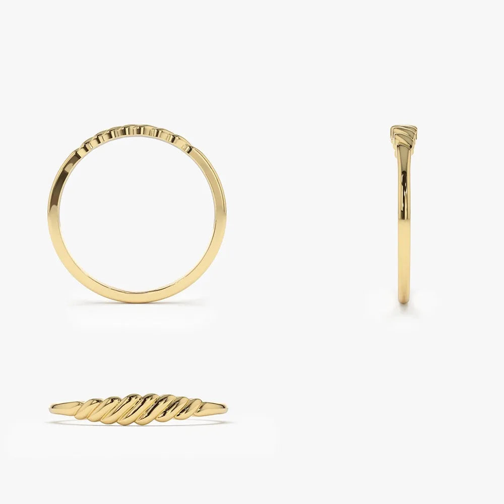 14K Solid Gold 2.85mm Pluto Minimalist Wedding Band Ring