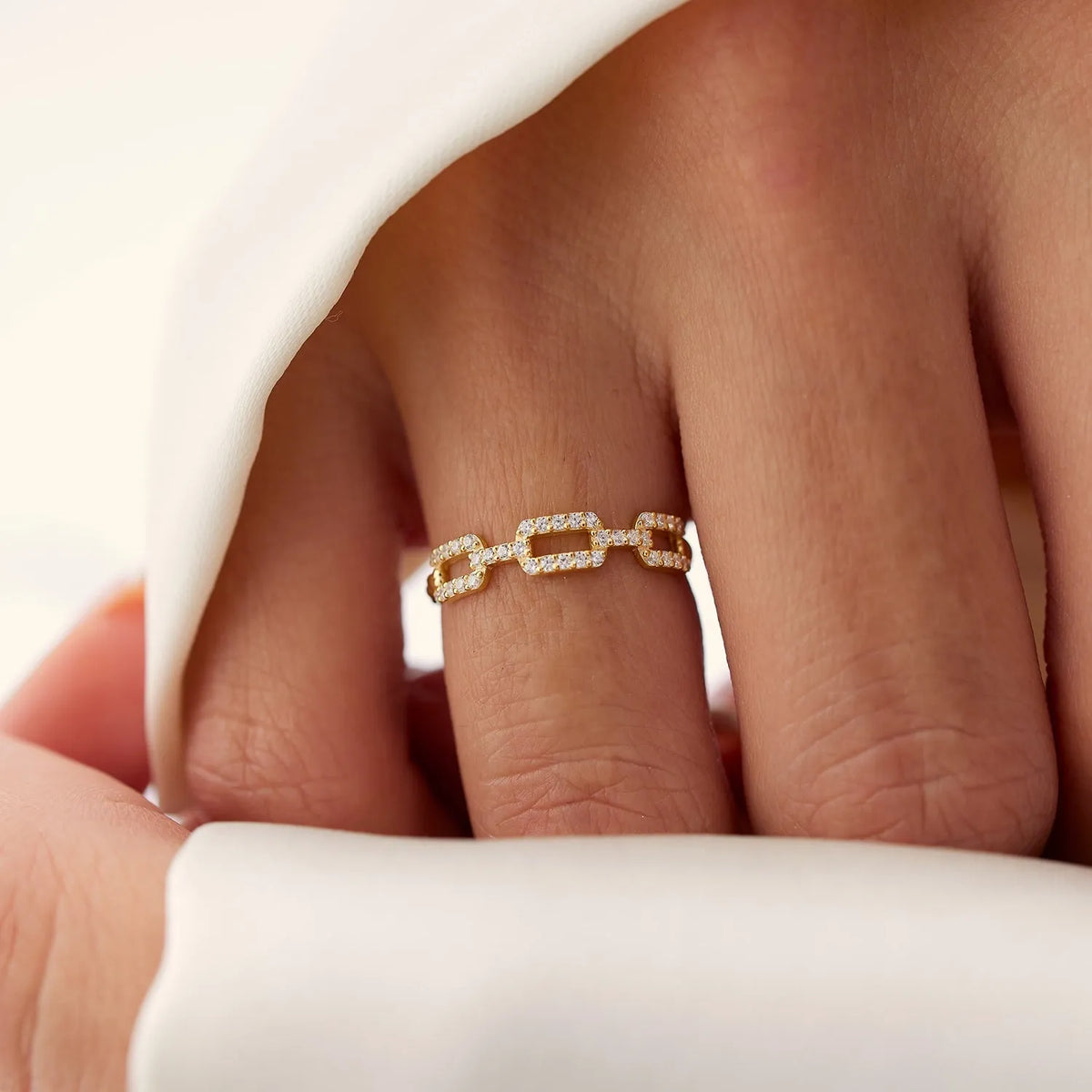 14k Gold Diamond Round Cut Chain Link Twisted Rope Band Ring 0.35 ctw
