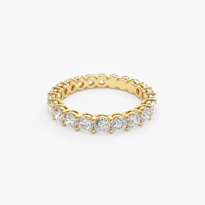 14k Gold Round Diamond Full Eternity Ring Basket Setting 2.25ctw