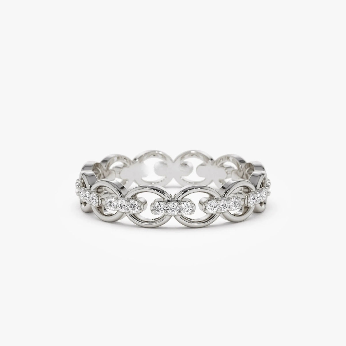 14k Gold Round Diamond 0.35 ctw Full Eternity Link Ring