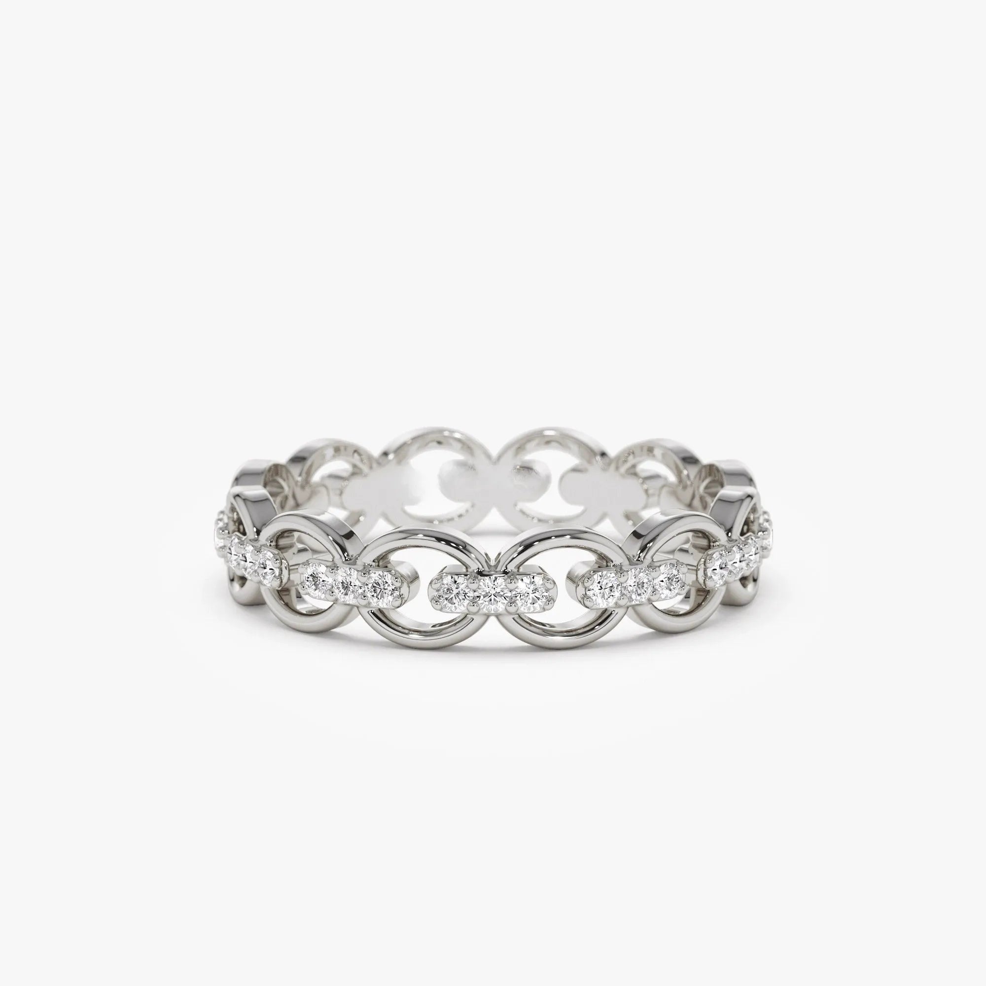 14k Gold Round Diamond 0.35 ctw Full Eternity Link Ring