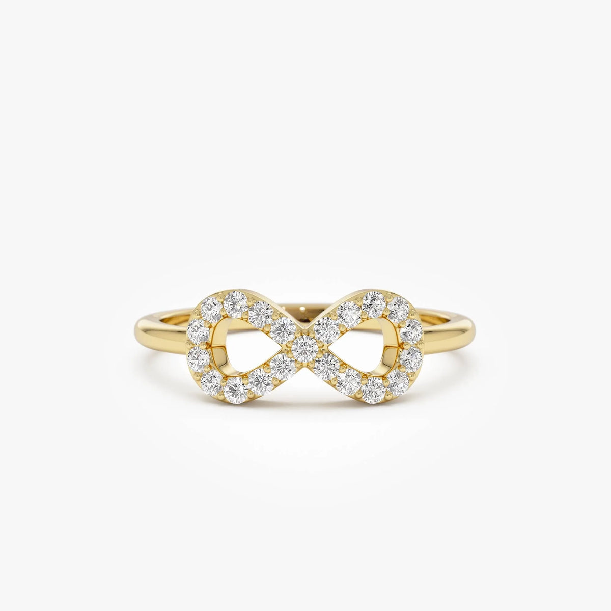 14k Gold 0.20 ctw Round Diamond Infinity Symbol Ring