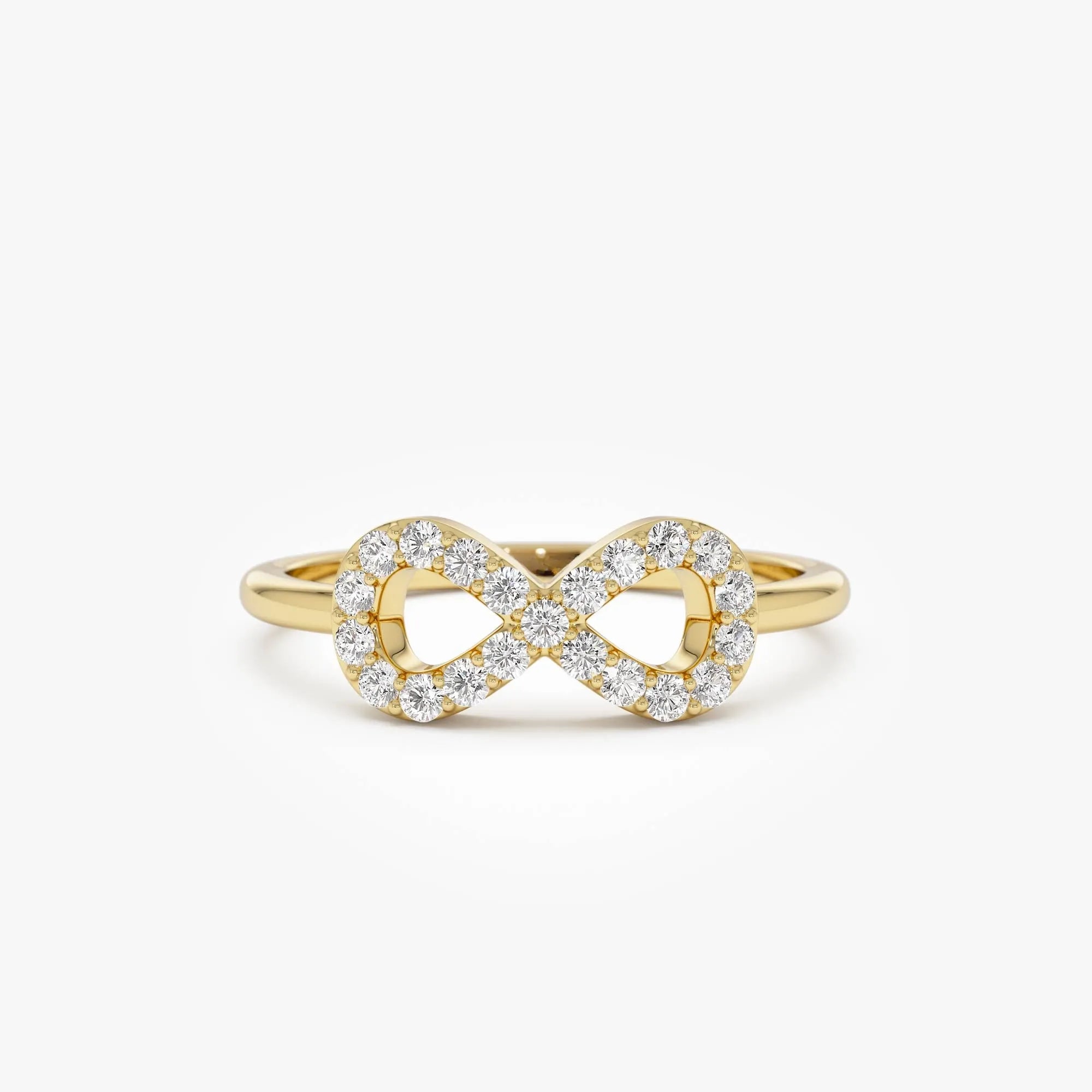 14k Gold 0.20 ctw Round Diamond Infinity Symbol Ring