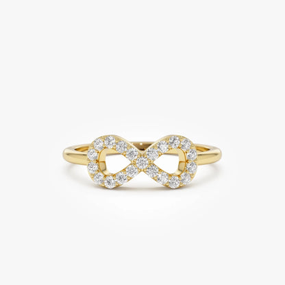 14k Gold 0.20 ctw Round Diamond Infinity Symbol Ring