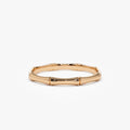 14k Solid Gold Bamboo Minimalist Stackable Band Ring
