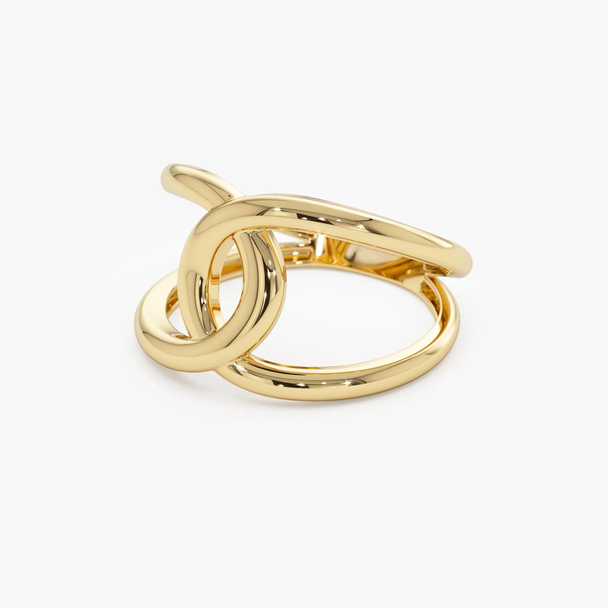14k Solid Gold Infinity Knot Wide Statement Ring