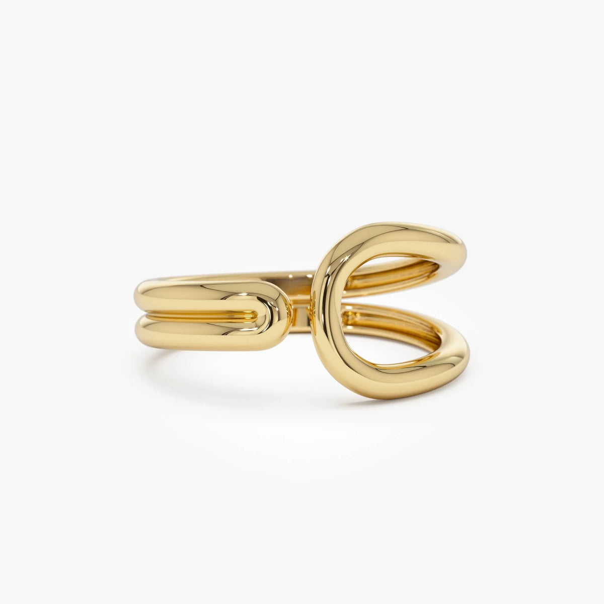 14k Solid Gold Modern Minimalist Tapered Statement Ring