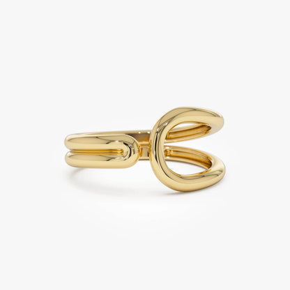 14k Solid Gold Modern Minimalist Tapered Statement Ring