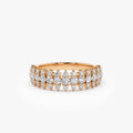 14k Gold Round Diamond 0.69ctw Half Eternity Spike Prong Setting Ring