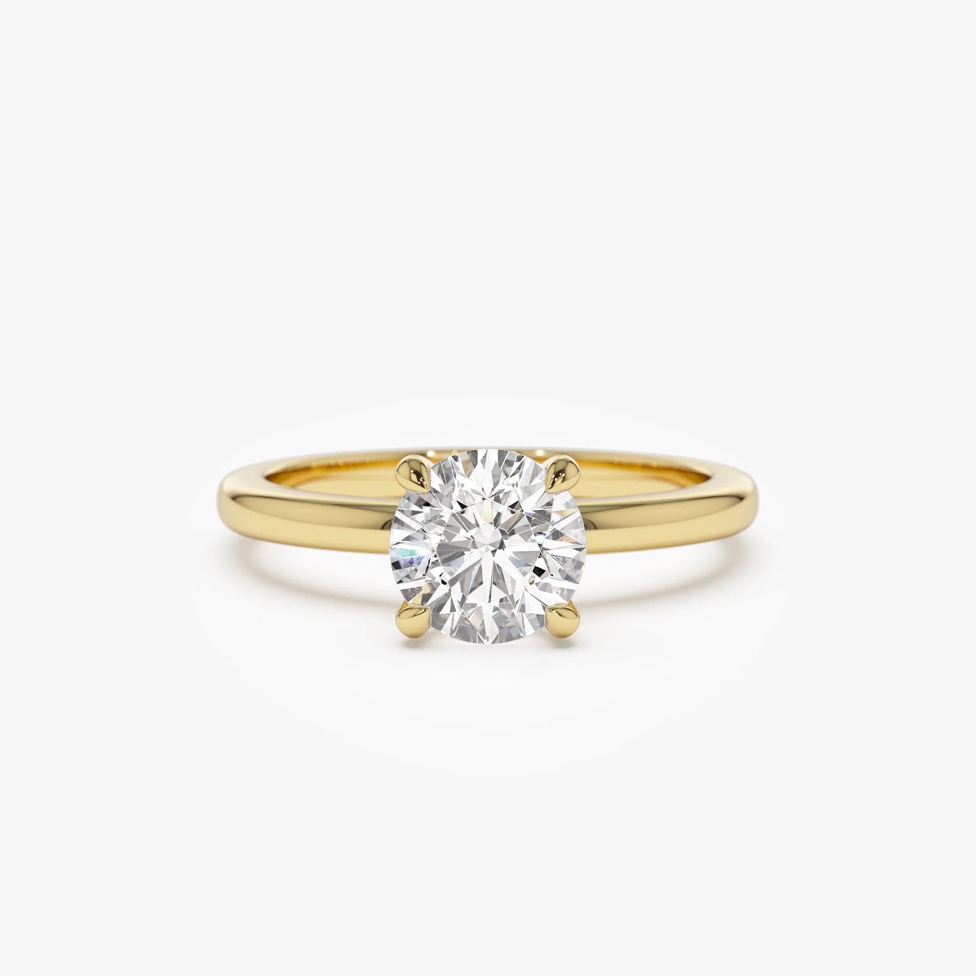 14k Gold Lab Grown Diamond Round Engagement Ring Valerie Four Prong Setting 0.75 to 1.50 ctw