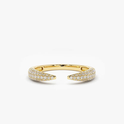 14k Gold Round Diamond 0.40ctw Micro-Pave Claw Ring
