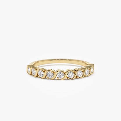14K Gold Round Diamond Womens Wedding Ring 0.27 ctw Prong Set