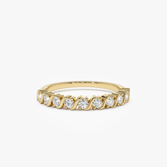 14K Gold Round Diamond Womens Wedding Ring 0.27 ctw Prong Set