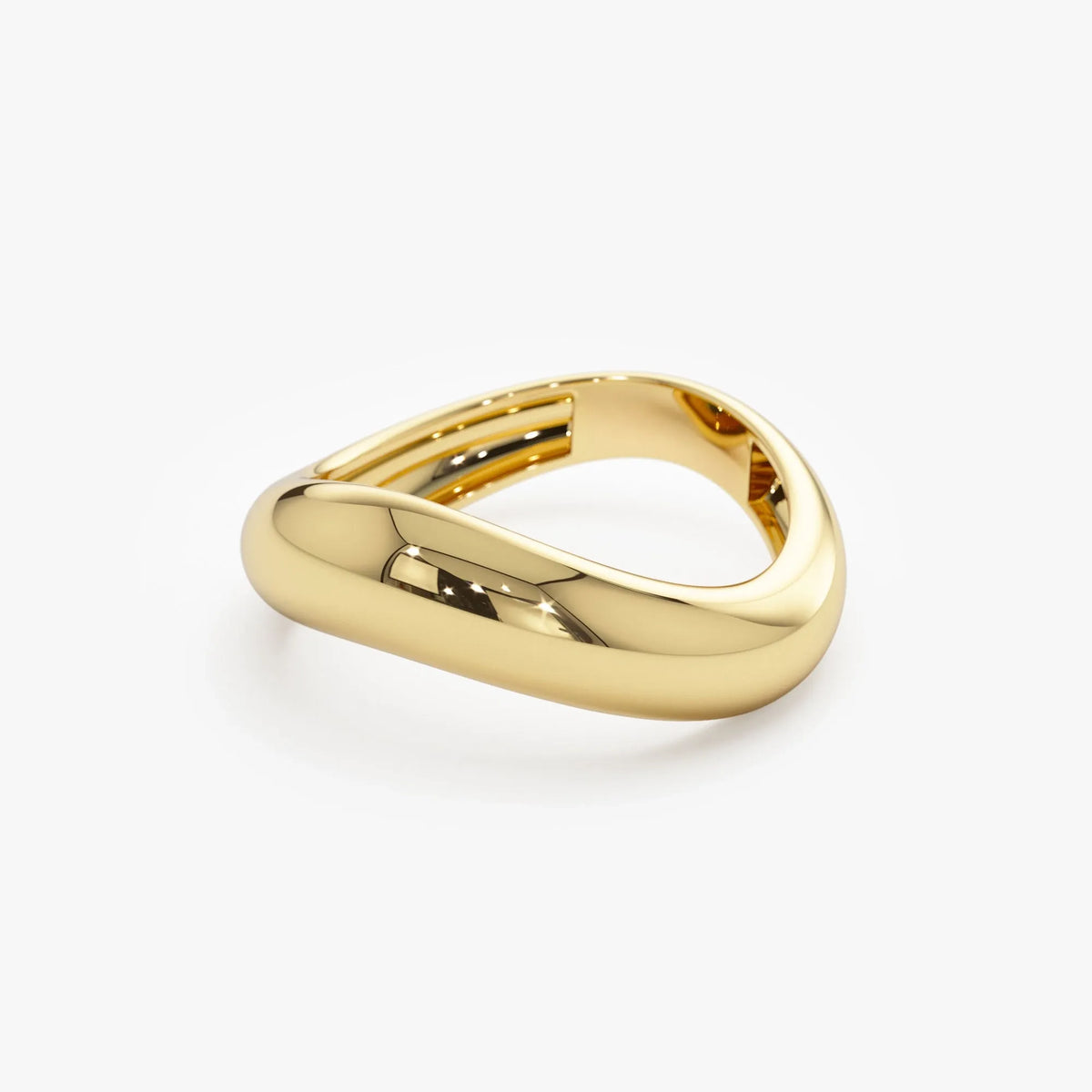 14k Solid Gold Amorphic Shaped Figure Graduated Band Ring