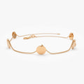 14k Solid Gold Five Dangle Disc Bracelet with Charms