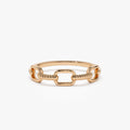 14k Solid Gold Twisted Rope Textured Band Ring