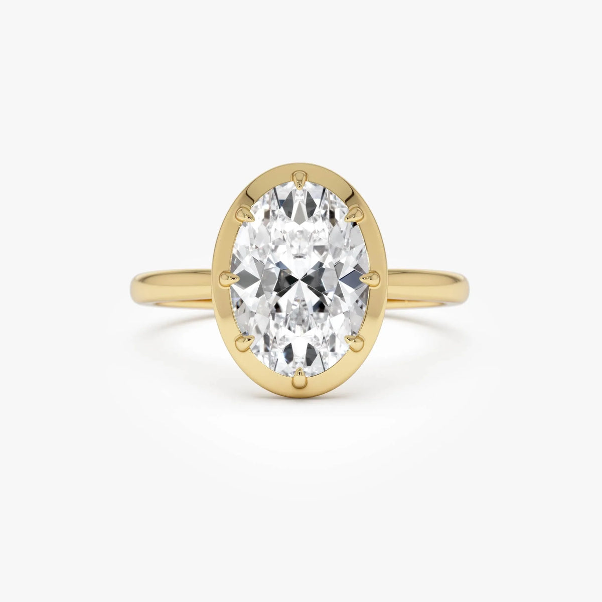 14k Gold 2.00 Carat Oval Lab Grown Diamond Claw Prong Engagement Ring IGI Certified