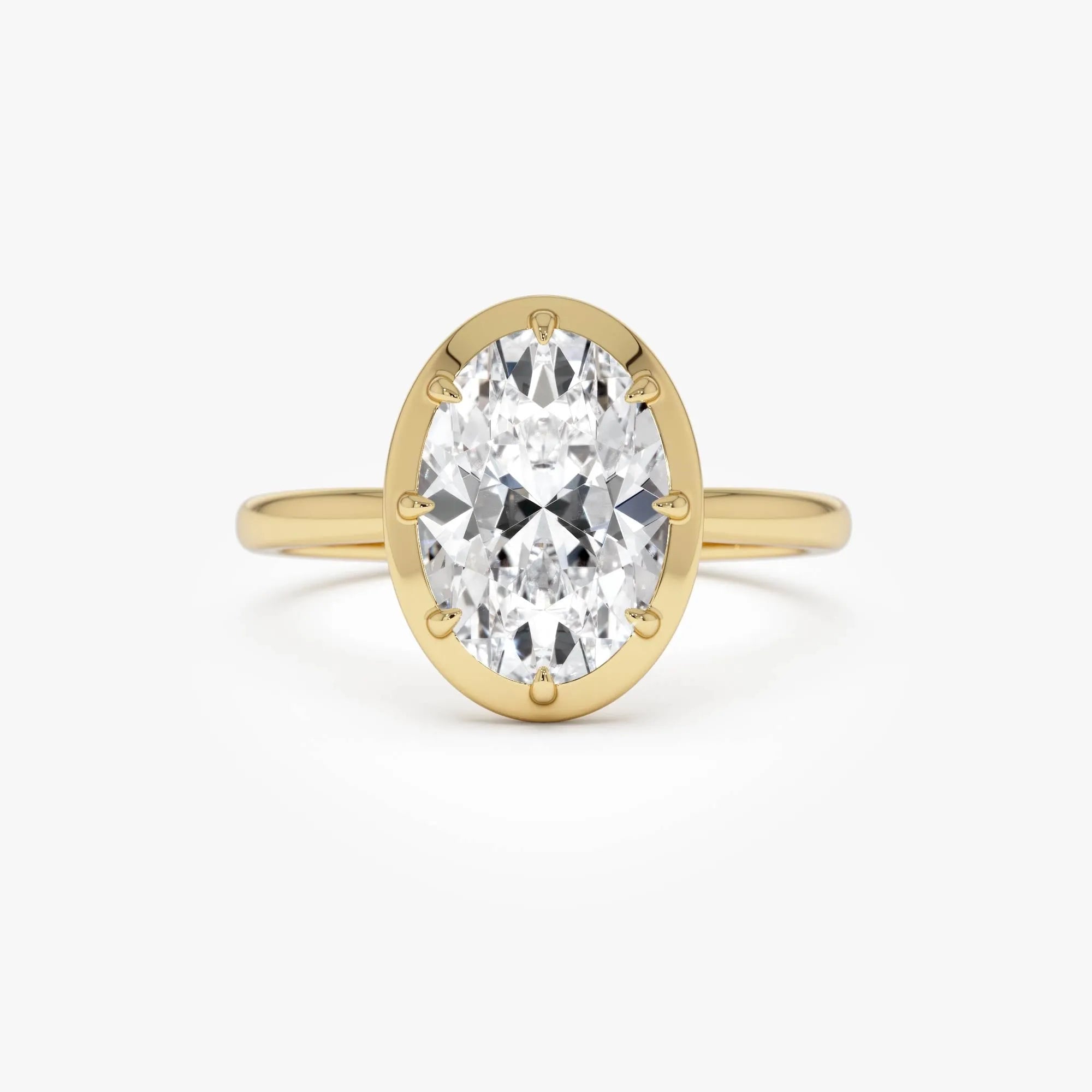 14k Gold 2.00 Carat Oval Lab Grown Diamond Claw Prong Engagement Ring IGI Certified