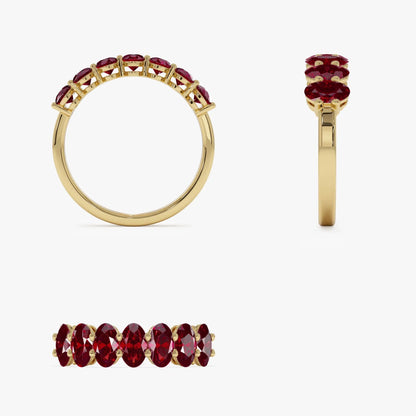 14k Gold Ruby Oval Cut Basket Setting Ring 2.70 ctw