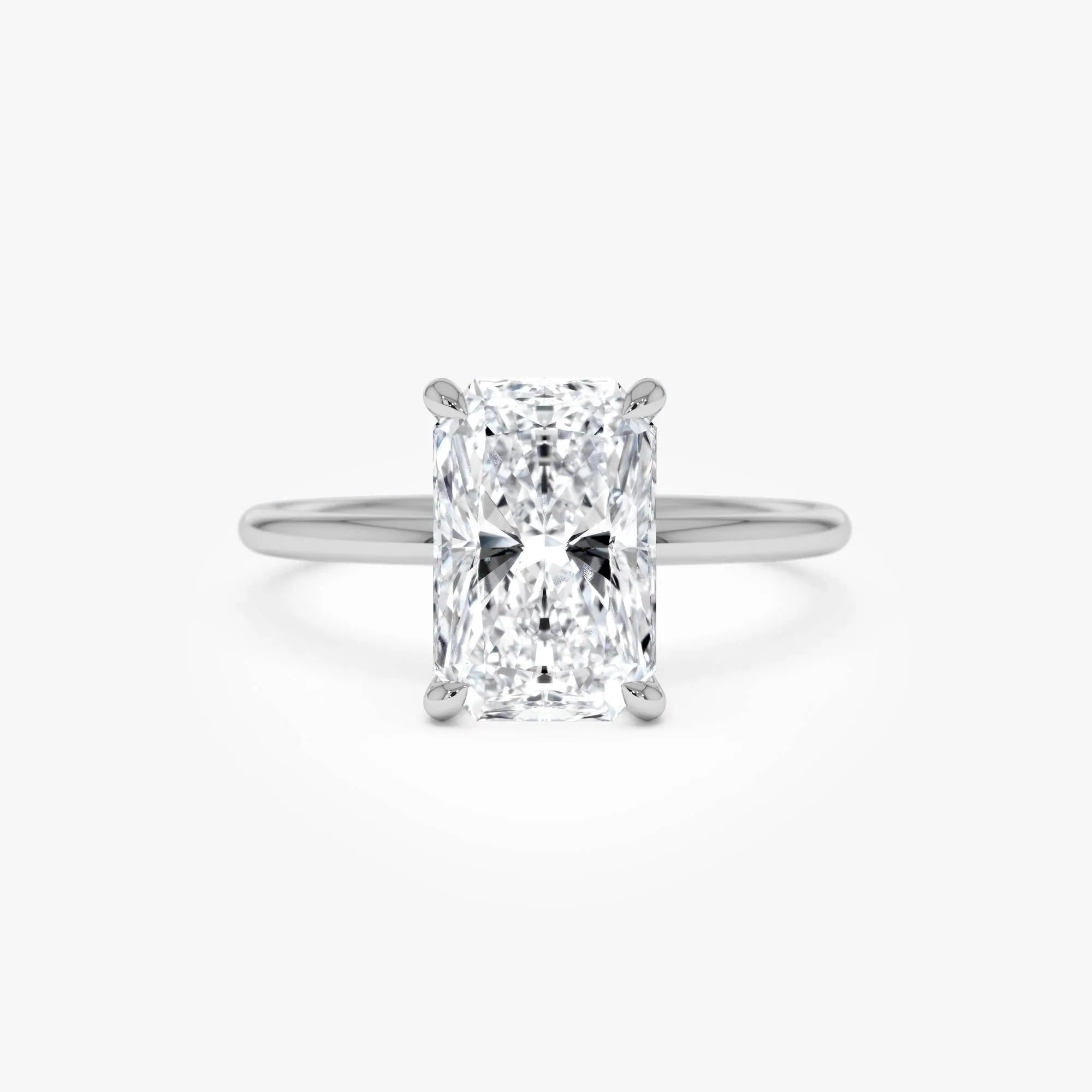 14k Gold Lab Grown Diamond 2.00 Carat Radiant Cut Prong Setting Engagement Ring Corinne