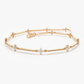 14K Solid Gold 0.57 CTW Round Diamond Clover Infinity Prong Set Bracelet