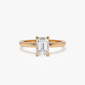 14k Gold Lab Grown Diamond Emerald Cut Engagement Ring Four Prong Setting 0.75 to 1.50 ctw
