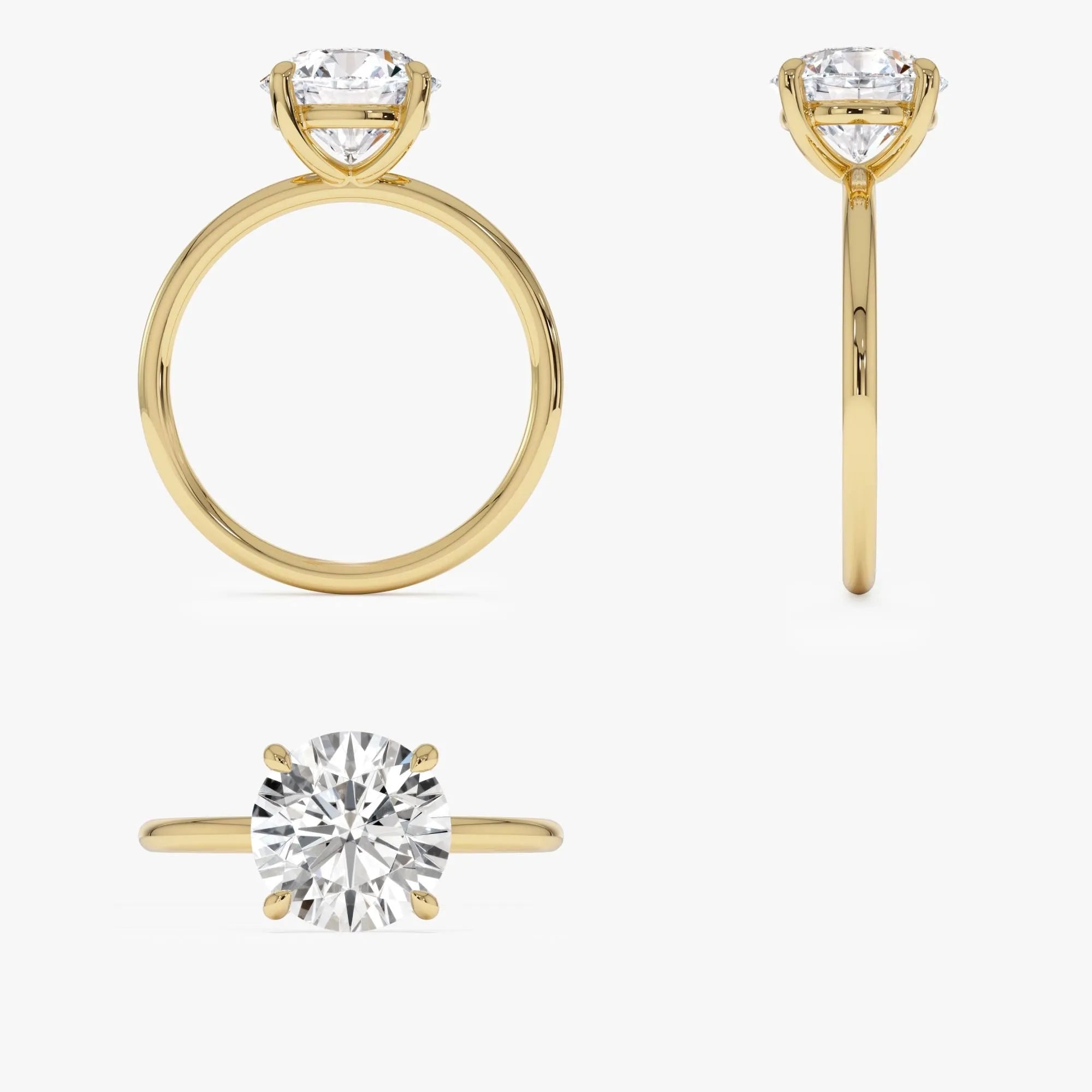 14k Gold 2.00 CTW Lab Grown Diamond Round Brilliant Engagement Ring Prong Setting IGI Certified