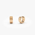 14k Solid Gold Chunky Huggie Hoop Earrings 5mm Width Polished Design