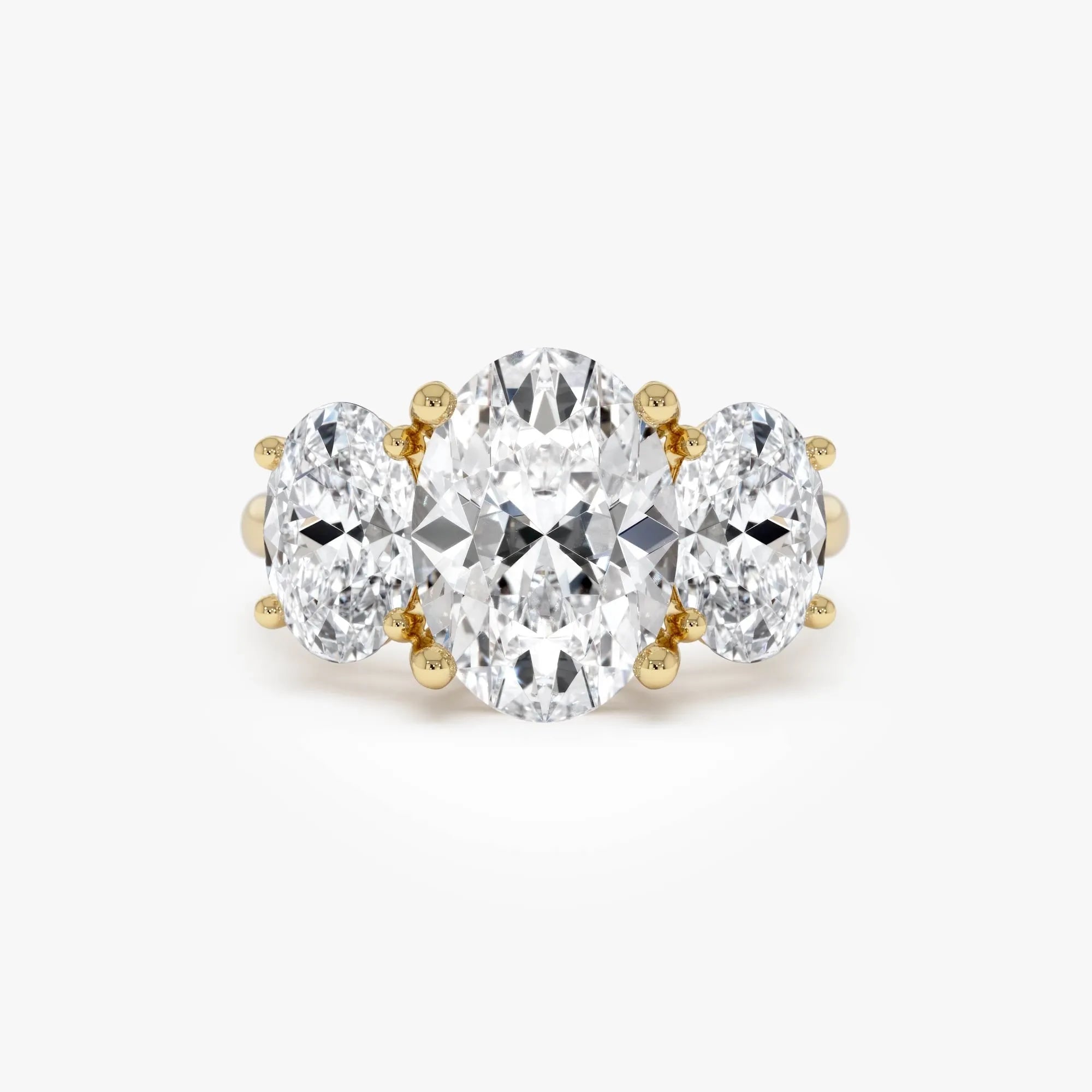 14k Gold 5.15 ctw Lab Grown Diamond Oval Three-Stone Engagement Ring