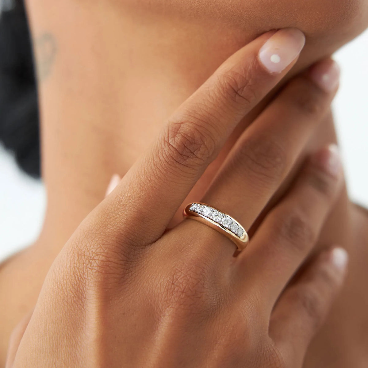 14k Solid Gold Round Diamond 0.45 Carat Dome Ring