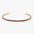 14k Gold Round Red Garnet 4 Prong Tennis Bracelet