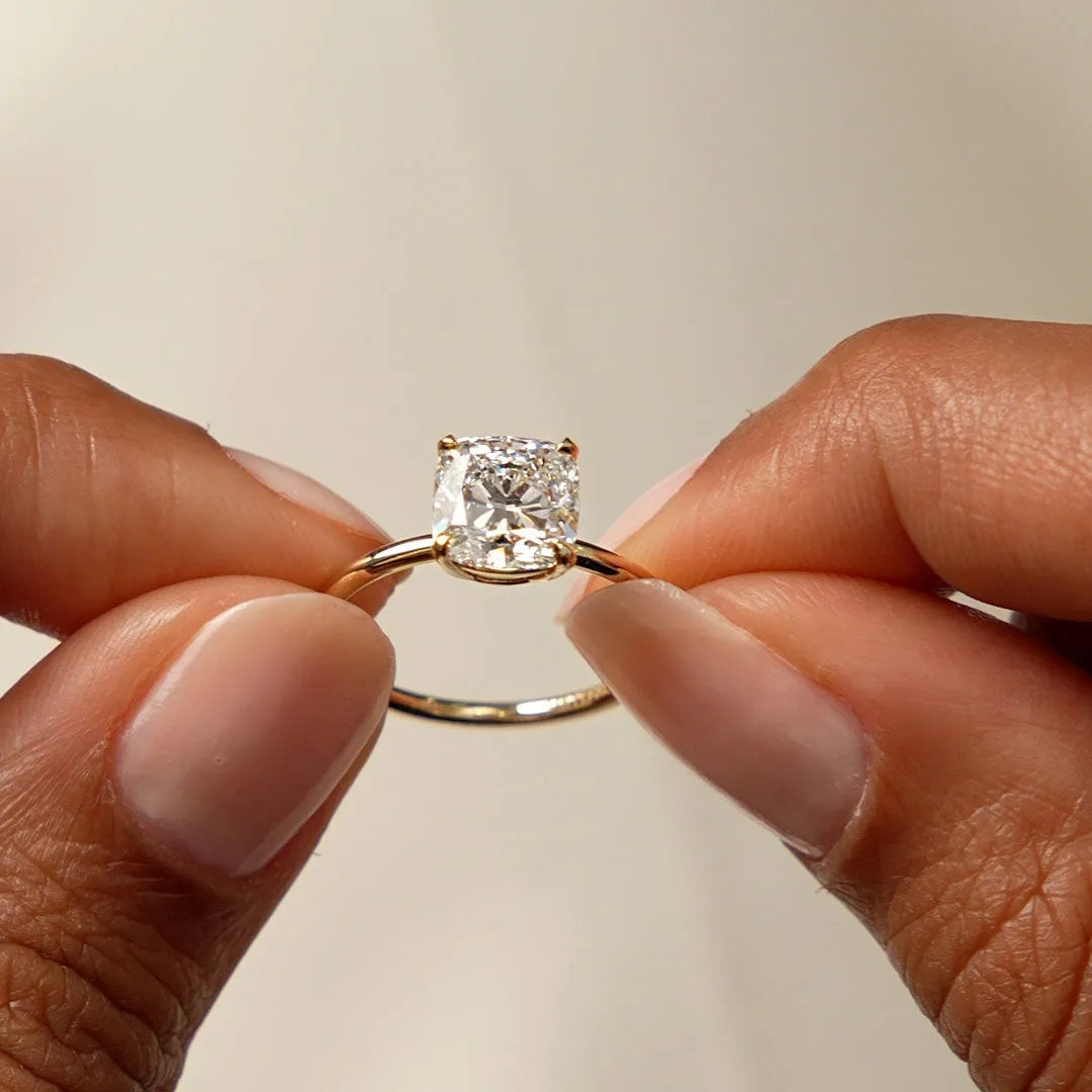 2.00 Ctw 14k Cushion Cut Lab Grown Diamond Engagement Ring - Evianne