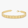 14k Gold Wide Square Link Stacking Chain Bracelet