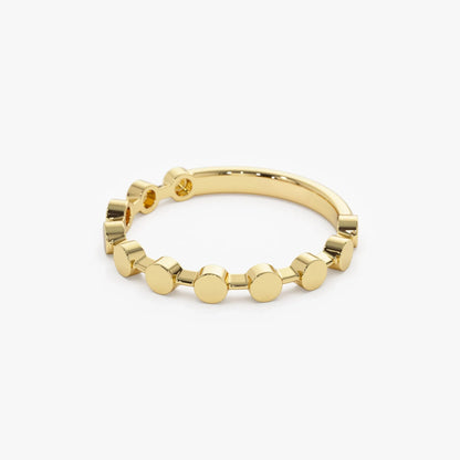 14k Solid Gold Round Circle Stackable Band Ring