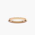 14k Gold Knife Edge Wedding Band Wide Plain Ring