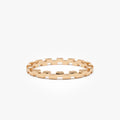 14k Gold Stackable Link Ring 2mm Wide Minimalist Band