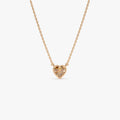 14k Solid Gold Citrine Heart Shaped Layering Necklace 0.40 Carat
